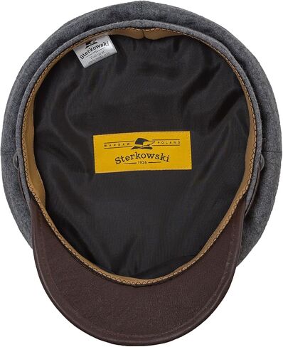 Sterkowski Maciejowka Model 4 Cap | Wool Fiddler Cap for Men and Women | Warm Breathable Greek Style Cap with Leather Visor in Saudi Arabia