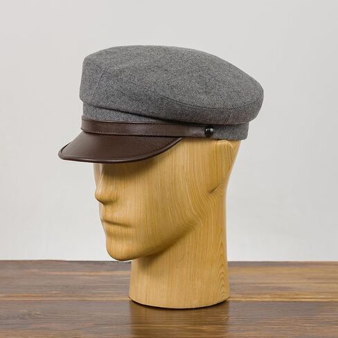 Sterkowski Maciejowka Model 4 Cap | Wool Fiddler Cap for Men and Women | Warm Breathable Greek Style Cap with Leather Visor in Saudi Arabia