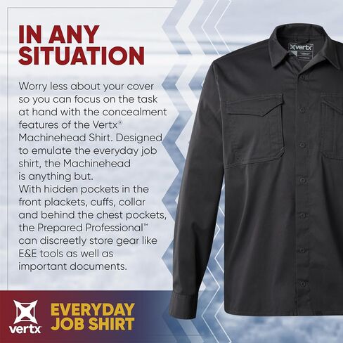 Vertx Standard Machinehead Tactical Shirt Long Sleeve with Pockets for Police, Security, Operations Gear, Moisture Wicking in Saudi Arabia