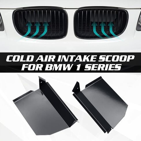 مجارف نظام السحب لـ e81/e82/e88 BMW 1 Series(128i/135i/1m) 2008-2015، غطاء شبكة فتحة تهوية السيارة المزخرفة طقم نظام دخول الهواء رام ملحقات السيارة لسيارات BMW (أسود) in Kuwait