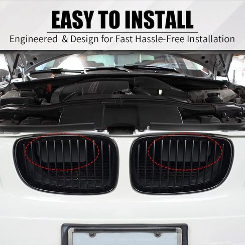مجارف نظام السحب لـ e81/e82/e88 BMW 1 Series(128i/135i/1m) 2008-2015، غطاء شبكة فتحة تهوية السيارة المزخرفة طقم نظام دخول الهواء رام ملحقات السيارة لسيارات BMW (أسود) in Kuwait