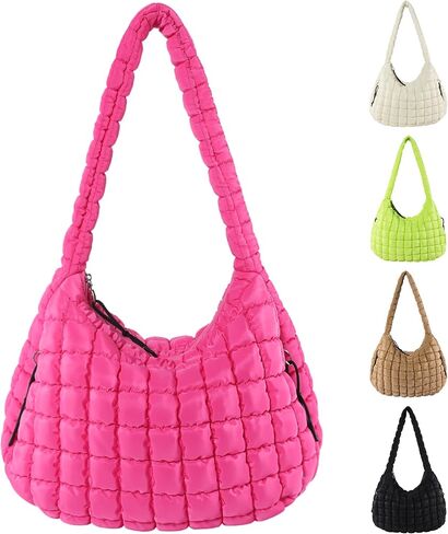 Puffer Tote Bag for Women Large Quilted Hobo Crossbody Bag Lightweight Quilted Carryall Bag Nylon Puffy Shoulder Bag in Saudi Arabia
