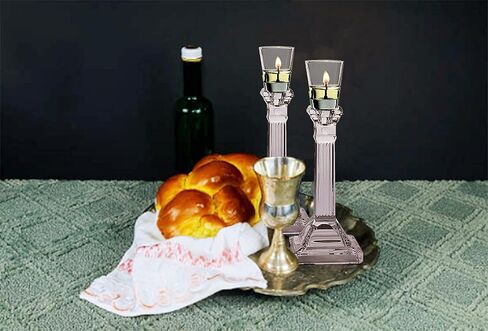 Ner Mitzvah Neironim Glass Shabbos Candle Holders with Safety Rubber - Premium Quality Clear Small Votive Cups, Standard Size for Neronim Shabbat Candles - Pack of 6 in Saudi Arabia