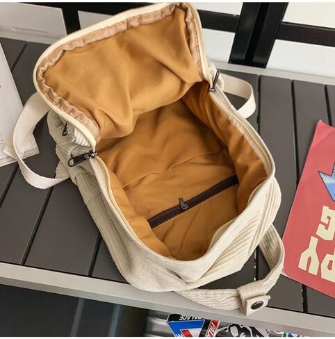 Vintage Corduroy Backpack in Simple and Fashionable Style with Dual Purpose, Large Capacity, and Solid Color (Green) in Saudi Arabia