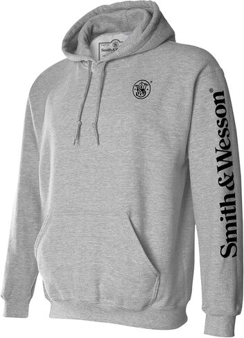 Smith & Wesson Officially Licensed Men's Hooded Sweatshirt, Long Sleeve Pullover Graphic Hoodie with Arm and Chest Logo in Saudi Arabia