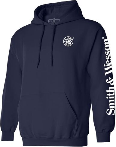Smith & Wesson Officially Licensed Men's Hooded Sweatshirt, Long Sleeve Pullover Graphic Hoodie with Arm and Chest Logo in Saudi Arabia