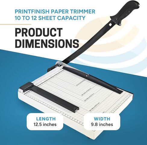 ماكينة تشذيب الورق PPE PrintFinish بسعة 10 إلى 12 ورقة، جيدة للمكتب أو المدرسة أو الأعمال، الحد الأقصى لحجم القطع (12.5) (12.5 × 9.8) in Kuwait