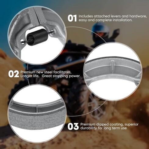 Front Rear Brake Shoes for Honda Fourtrax TRX200SX 1986 1987 1988, TRX200 1990 1991, TRX200D Type II 1991-1997 Drum Brakes Shoes Set in Kuwait