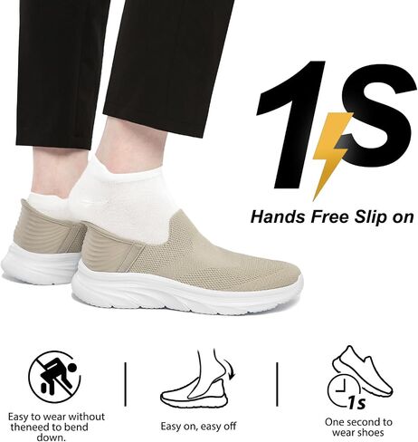 Men's Hands Free Slip on Walking Shoes Lightweight Comfortable Tennis Casual Non Slip Workout Sneakers Loafers in Saudi Arabia