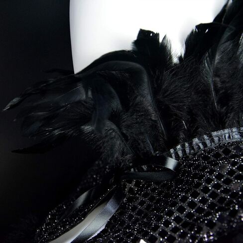 Gothic Sequin Feather Collar Halloween Cape Costume Victorian Carnival Cosplay Shawl Accessories in Saudi Arabia