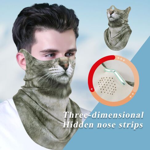 AXBXCX Animal Ski Mask - Made of Delong, Double-Layer - Stay Warm and Stylish on the Ski Slopes in Saudi Arabia