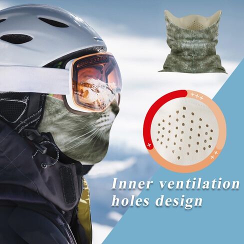 AXBXCX Animal Ski Mask - Made of Delong, Double-Layer - Stay Warm and Stylish on the Ski Slopes in Saudi Arabia