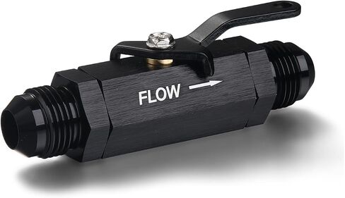 6AN Male Flare Inline Fuel Shut Off Valve with Cable Lever Aluminum Black in Saudi Arabia