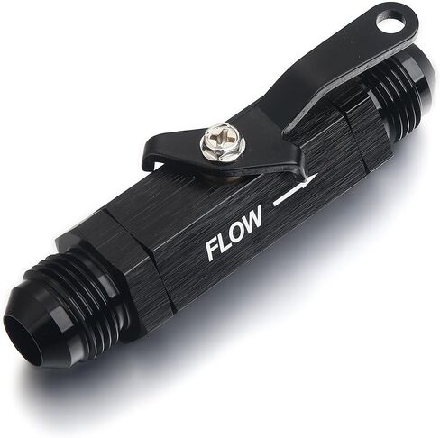 6AN Male Flare Inline Fuel Shut Off Valve with Cable Lever Aluminum Black in Saudi Arabia
