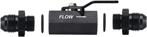 6AN Male Flare Inline Fuel Shut Off Valve with Cable Lever Aluminum Black in Saudi Arabia