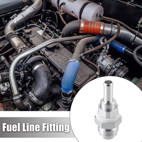 X AUTOHAUX 2pcs Car Fuel Line Fitting 6AN Male Flare Bulkhead to 5/16" Hose Barb Fuel Tank Fitting Adapters Aluminum Alloy Silver Tone in Saudi Arabia