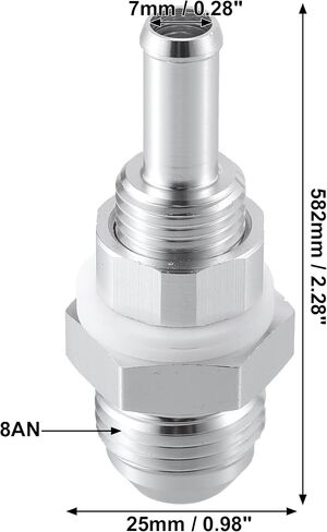 X AUTOHAUX 2pcs Car Fuel Line Fitting 6AN Male Flare Bulkhead to 5/16" Hose Barb Fuel Tank Fitting Adapters Aluminum Alloy Silver Tone in Saudi Arabia