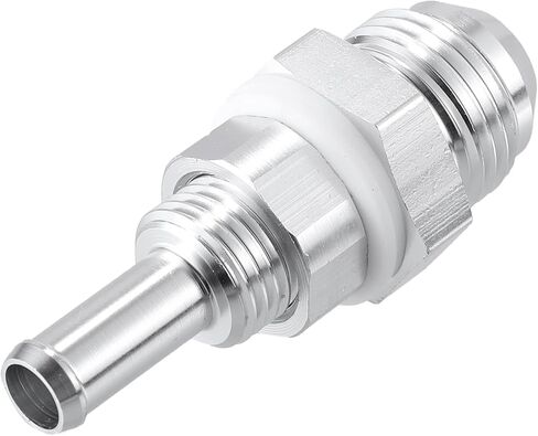 X AUTOHAUX 2pcs Car Fuel Line Fitting 6AN Male Flare Bulkhead to 5/16" Hose Barb Fuel Tank Fitting Adapters Aluminum Alloy Silver Tone in Saudi Arabia