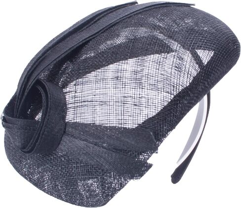 قبعة Teardrop النسائية Sinamay Fascinator Tam Beret Casque لحفلات الزفاف T431 باللون الأسود in Kuwait