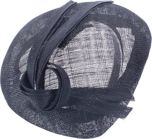 قبعة Teardrop النسائية Sinamay Fascinator Tam Beret Casque لحفلات الزفاف T431 باللون الأسود in Kuwait