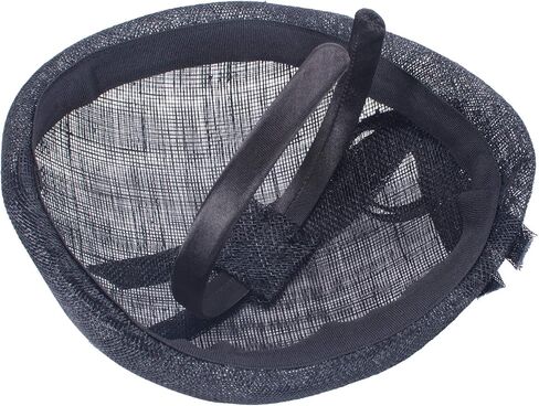 قبعة Teardrop النسائية Sinamay Fascinator Tam Beret Casque لحفلات الزفاف T431 باللون الأسود in Kuwait
