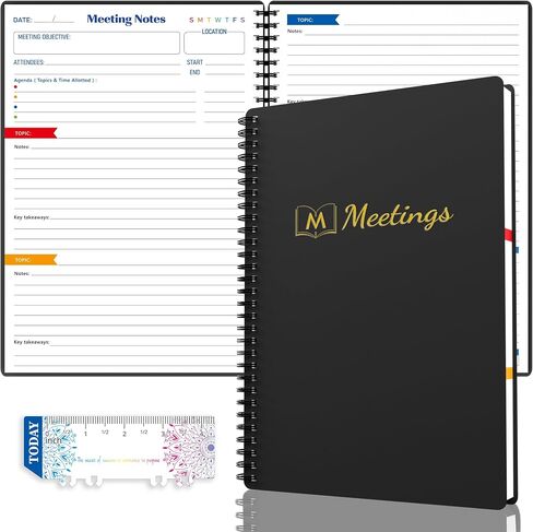 snootion Meeting Notebook for Work with Action Items, Project Planner Notebook for Note Taking, Office/Business Meeting Notes Agenda Organizer for Men & Women,140 Pages B5(7"x10") - Pink in Saudi Arabia