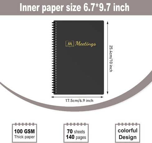 snootion Meeting Notebook for Work with Action Items, Project Planner Notebook for Note Taking, Office/Business Meeting Notes Agenda Organizer for Men & Women,140 Pages B5(7"x10") - Pink in Saudi Arabia