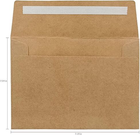 مظاريف دعوة Gooline Kraft Brown A6، 100 حزمة 4.75 × 6.5 بوصة مغلفات ذاتية الغلق سريعة، لحفلات الزفاف، والتخرج، وحفلات استقبال المولود الجديد، وبطاقات المعايدة in Kuwait