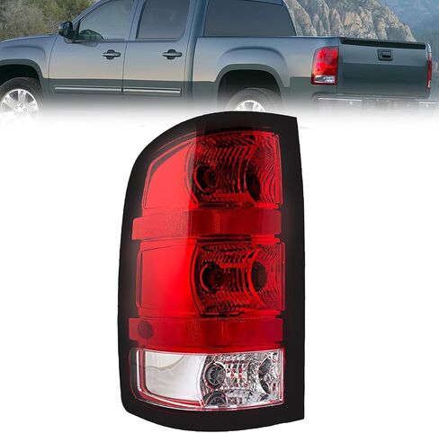 Tail Light Compatible With 2007 2008 2009 2010 2011 2012 2013 GMC Sierra 1500 2500HD 3500HD, A Pair Of Tail Lamps With Black border And Halogen Bulbs in Saudi Arabia