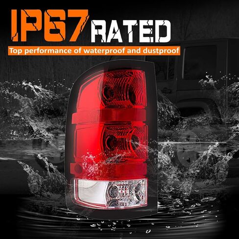 Tail Light Compatible With 2007 2008 2009 2010 2011 2012 2013 GMC Sierra 1500 2500HD 3500HD, A Pair Of Tail Lamps With Black border And Halogen Bulbs in Saudi Arabia