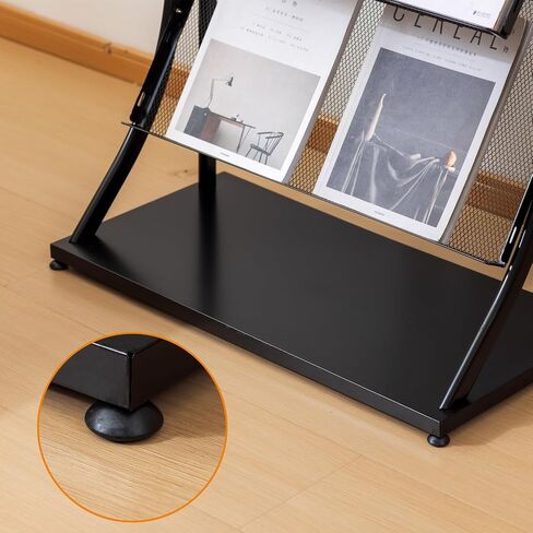 4 Tier Magazine Rack, Brochure Display Rack Floor-Standing, High-hardness metal for Exhibitions, Office, and Any Organization Requiring Information Display (black) in Saudi Arabia