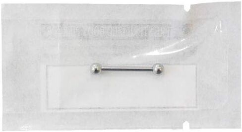 ثقب الأذن من الفولاذ الجراحي المعقم 316L من WARRIOR 14G(1.6 مم) مع كرتين 5 مم طول 14 مم PLS-001 in Kuwait