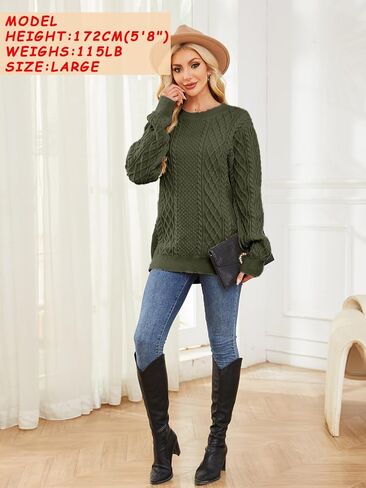 كنزة صوفية أيرلندية للرجال بلوفر جاكار منسوج للجنسين برقبة دائرية محبوكة in Kuwait