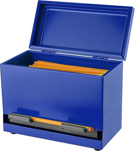 2Fold Supply Pencil Dispenser for Classroom - Stainless Steel Bulk Pencil Holder for Desk - Includes Removable Label Stickers - Teacher Must Haves for Organization - Holds up to 200 Pencils (Silver) in Kuwait