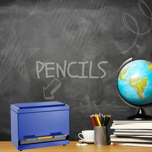2Fold Supply Pencil Dispenser for Classroom - Stainless Steel Bulk Pencil Holder for Desk - Includes Removable Label Stickers - Teacher Must Haves for Organization - Holds up to 200 Pencils (Silver) in Kuwait