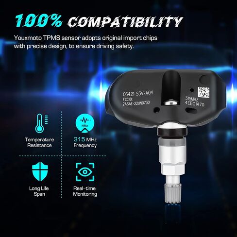 Youxmoto TPMS Sensor 06421-S3V-A04, for Acura MDX 2004-2006, 2005-2012 for Acura RL, 2005-2008 for TL, 2006-2014 Fit for Honda for Ridgeline, 2005-2008 for Honda for Pilot Tire Pressure Sensor in Saudi Arabia