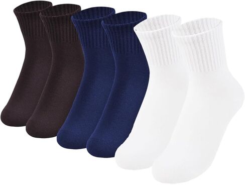 Kids White Seamless Socks Cotton Crew Socks School Ankle Socks with Retro Stripes For Boys Girls in Saudi Arabia