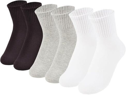 Kids White Seamless Socks Cotton Crew Socks School Ankle Socks with Retro Stripes For Boys Girls in Saudi Arabia