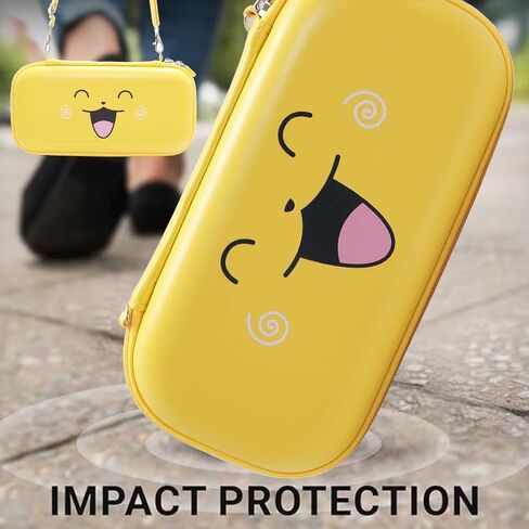 GUTIAL Accessories Bundle for Nintendo Switch - Cute Kawaii NS Accessories kit for Grils Boys Kids with Travel Carrying Case and Cartoon Dockable Cover Case, Screen Protector, Stand - Black in Saudi Arabia