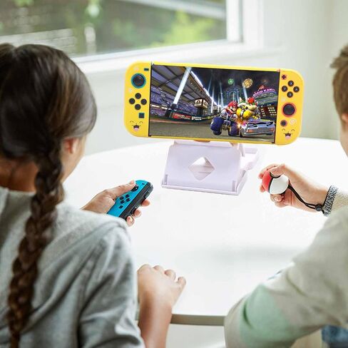 GUTIAL Accessories Bundle for Nintendo Switch - Cute Kawaii NS Accessories kit for Grils Boys Kids with Travel Carrying Case and Cartoon Dockable Cover Case, Screen Protector, Stand - Black in Saudi Arabia
