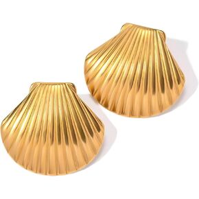 Gold Shell Drop Earrings for Women Seashell Dangle Earrings Ocean Beach Earrings Summer Jewelry Gift