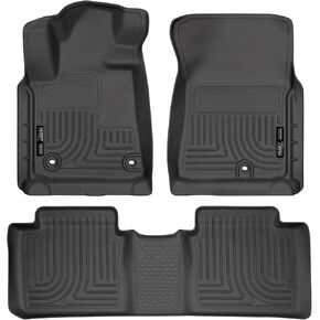 Husky Liners Weatherbeater Floor Mats | Fits 2014 - 2021 Toyota Tundra Double Cab (Footwell Coverage) | Front & 2nd Row, 3-pc Black - 99561