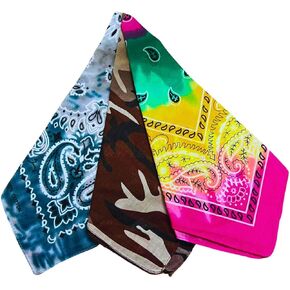 Bandanas for Men, Women and Kids, 3 Pack,, 22x22 Inches