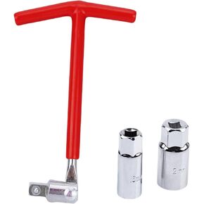Spark Plug Socket Wrench T-Handle 5/8" and 13/16" Removal Installer Tool, Enhanced Design with Thin Wall Socket, Cr-v Steel