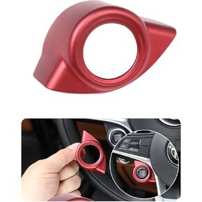 Car Engine Start Stop Button Frame Cover Trim for Alfa Romeo Stelvio 2017-2018/Giulia 2016-2018 Auto Accessories (Carbon Fiber Pattern)