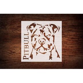 Reusable Dog Pitbull Stencil 5.5" x 5.5" - Custom Animal Design for Pet-Themed Crafts