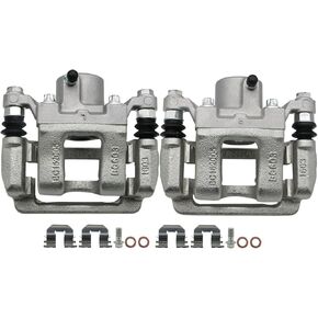 Disc Rear Brake Calipers with Bracket Replacement for Hyundai Kia Model, Sonata Optima 2011-2015 L4 2.0L 2.4L, Rear Driver Passenger Pair Caliper Assembly Set of 2, 19B6456 19B6457