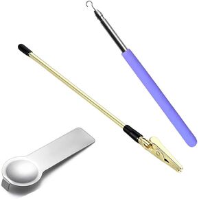 أداة سحر السوار الإيطالي - مساعد المجوهرات الذهبية مع فتاحة خطاف أرجوانية (مجموعة من 3) - أداة مساعدة السوار القابلة للسحب - مساعدة سهلة في ارتداء المجوهرات - قفل سوار مريح للاستخدام الذاتي، مثالي لكبار السن in Kuwait