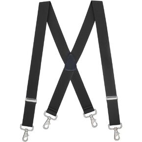 Solid Color Suspenders - 1.5-Inch Wide - X-Back - Trigger Snap - 9 Color & 4 Sizes Including Big & Tall