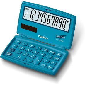 Casio SL-C100C-RD-N Colorful Calculator, Vivid Pink, 10 Digit Folding Notebook Type